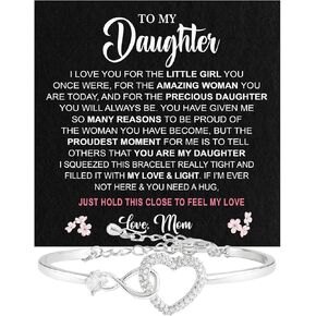 To My Daughter Bracelet from Mom and Dad with Heartfelt Message, Mother to Daughter Gifts from Mom, Bracelet for Daughter from Mom, Dad Daughter Bracelet from Dad, Birthday Gifts for Daughter Adult
