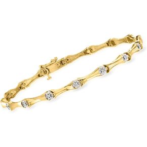 Ross-Simons 0.10 ct. t.w. Diamond Station Bracelet in 18kt Gold Over Sterling