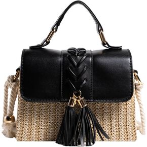 Straw Crossbody Bags for Women Summer Straw Clutch Bag Woven Beach Purse Vacation Handbags