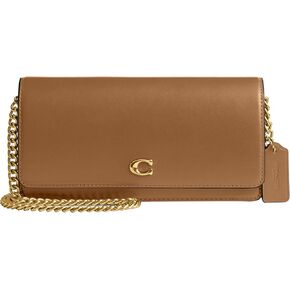 Coach Women's Evie Long Wallet with Chain Bi-Fold, Honey Brown, One Size