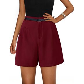 PRETTYGARDEN Shorts for Women Dressy 2025 Summer Elastic High Waisted Wide Leg Business Casual Work Shorts with Pockets