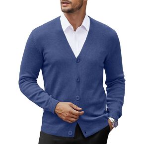 Coofandy Men's V Neck Cardigan سترة عارضة خفيفة الوزن أسفل سترة كارديجان محبك