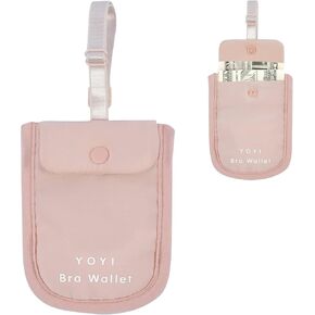 YOYI YOYI RFID Undercover Bra Wallet,Hidden Travel Pouch,Secret Stash Pocket - Credit Cards & Money & Valuables with Adjustable,Elastic Strap Suitable for All Bra Sizes(pink)