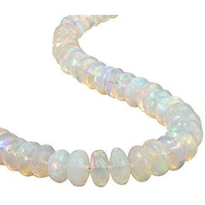NirvanaIN Sparkling Ethiopian Opal Beaded Necklace Welo Opal Rondelle Necklace October Birthstone Genuine Ethiopian Opal Choker Gift For Her