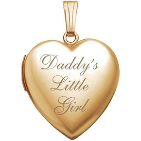 PicturesOnGold.com 14K Gold Filled Daddys Little Girl Heart Locket - 3/4 Inch X 3/4 Inch in 14K Gold Filled