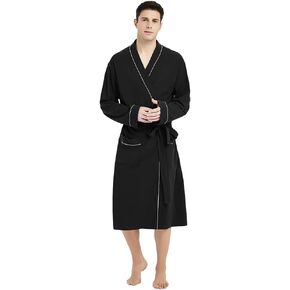 U2SKIIN Mens 100% Cotton Robe Lightweight Knit Bathrobe