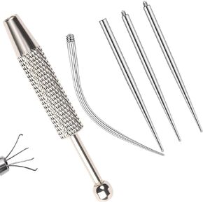 Piercing Ball Grabber Tool and Piercing Taper 16G 18G 14G for Flat Back Threader Earring Insertion, Stainless Steel Piercing Tool Kit
