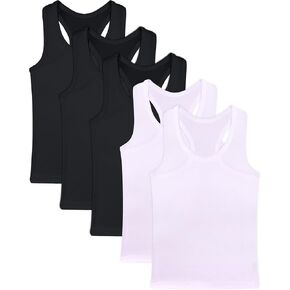 Feqo 5 Pitch Girls Dance Tank Tops Racerback Oclessed Crops Tops Cotton Tank Tops for Ballet Dancewear Gym