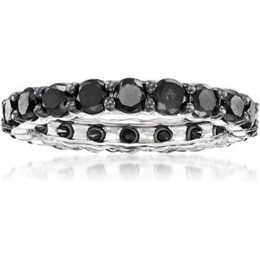 Ross-Simons 2.00 ct. t.w. Black Diamond Eternity Band in 14kt White Gold