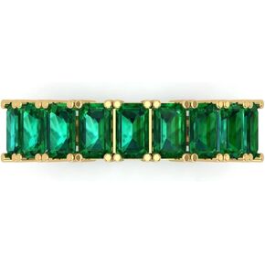 Clara Pucci 2.61 CT Emerald Cut Brilliant Emeraled Emerald 18K Movery Gold Lainting Band Band SZ 6.75