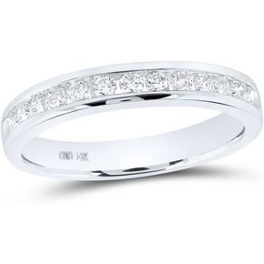 Jewels by Lux 14K White Gold Womens Round Diamond Band Band 1/3 CTTW ، Womens Size: 5-9