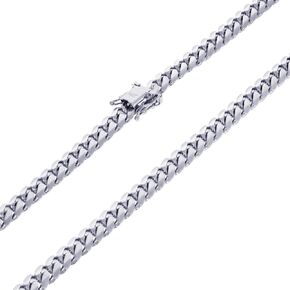 Nuragold 14K Real White Gold Solid Miami Cuban Link 6mm Chain Necklace (18"-30") Italian Jewelry for Men
