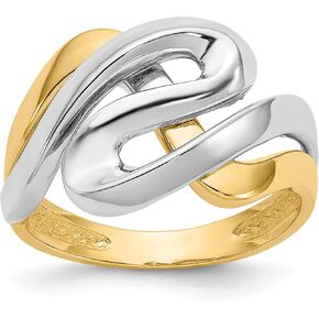 Avariah Solid Gold 14K Two-Tone Swirl Ring - Ring Size 6.0
