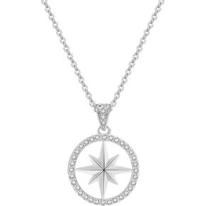قلادة قلادة Skz Compass قلادة Kpop Jewelry Stray مستوحاة من الزركونيا Cubic Zirconia 18k مطلي بالذهب لبقاء معجبين هدايا