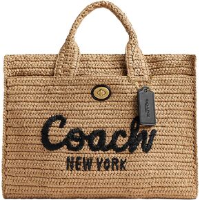 Coach Straw Cargo Tote, B4/Natural