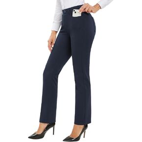Stelle Women Dress Pants Business Casual Straight Leg 30" Stretch Work Pants Pull On Regular Slacks with 4 Pockets