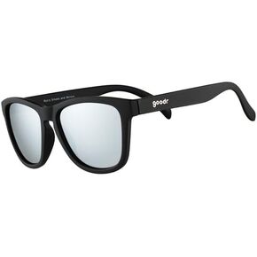 goodr Ron's Smoke and Mirrors Polarized Sunglasses for Men & Women, Limited Edition, Medium Sized (OG), Black Solid Frame with Silver Mirrored Reflective Lenses, UV400 Protection, No Slip, No Bounce