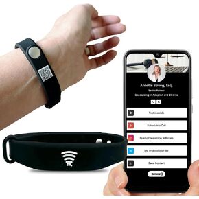Digital Business Card Bracelet, Tap to Share NFC and QR Code Bracelet, Medical Alert Bracelet, Fundraising Bracelets, Networking Bracelet, Compatible with iPhone and Android