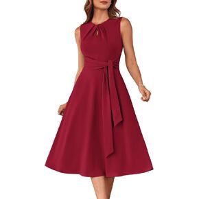 Grace Karin Women 2025 Summer Work Dress Dressless TIE TIE WEACT SELITANT Party Cocktail A LINE LINE FREYY MIDI DUTSES مع جيوب
