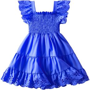 NNJXD Little Girl Floral Dress Princess Girls Casaul Printed A-line Sundress