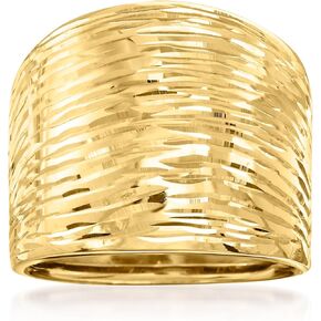 Ross-Simons Italian 14kt Yellow Gold Diamond-Cut Dome Ring. Size 7