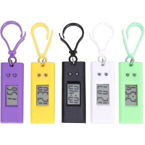 15 Pcs Digital Keychain Watch - Colorful Digital Pocket Watch Clip-on Watch Backpack Watch Mini Electronic Keychain Watch for Exams, Home, Office and Outdoor Use (Random Color)