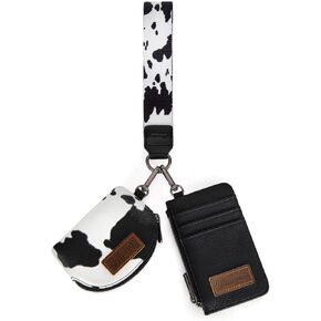 Wrangler Keychain Wristlet Wartlets للنساء الغربيين مزدوج حقيبة معصم مطرز محفظة بطاقة التمرير الحذاء مع سحاب