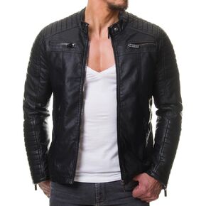DECIMAL Men's Black REAL Lambskin Leather Biker Jacket VINTAGE GENUINE MOTORCYCLE JACKETS FOR MEN