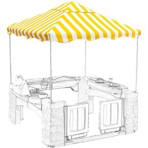 Canopy Outdoor Kids Playhouse Playhouse Canopy ، الغطاء العلوي البديل المناسب لعلامات تجارية متعددة مع نفس الحجم من مسرح الأطفال من نفس الحجم. (الأخضر 56 "W x 56" D X 17 "H)