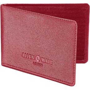 ALLEN & MATE Genuine Leather Bus Pass Travel Card Holder/Driving License Oyster, Minimalist Wallet Credit Card Holder (Brown Premium)