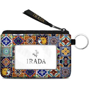 Irada ID CASE Wallet Wallet With Window Window Szipper Cute Coin Prest