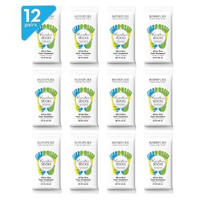 Bodipure All-in-1 قناع القدم ترطيب | قناع القدم والفيتامين هـ للقدمين الجافة المتشققة ، الكالس والكعب تليين | سهلة الاستخدام إصلاح القدم باديكير | علاج أقدام خالية من المواد الكيميائية | 50 زوجًا