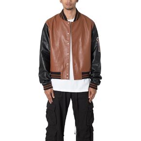 mnml Men's Pu Varsity Jacket