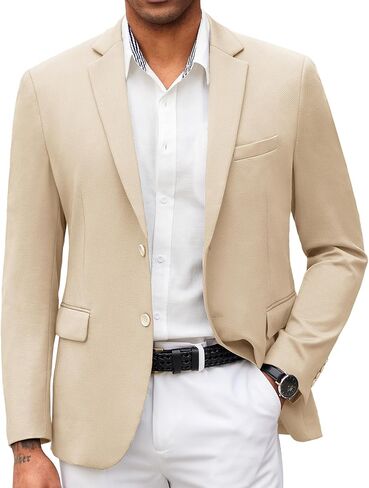 COOFANDY Mens Casual Blazer Slim Fit Suit Jacket Lightweight Knit Sport Coat Two Button Blazer Jacket in Kuwait