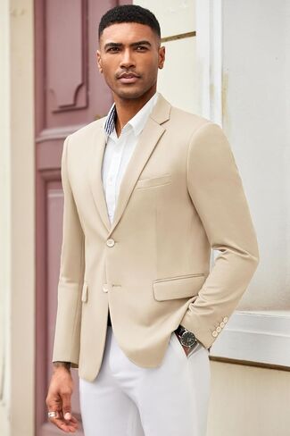 COOFANDY Mens Casual Blazer Slim Fit Suit Jacket Lightweight Knit Sport Coat Two Button Blazer Jacket in Kuwait
