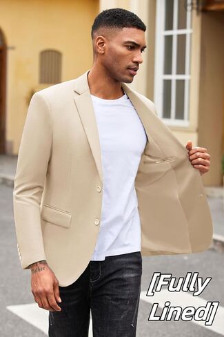 COOFANDY Mens Casual Blazer Slim Fit Suit Jacket Lightweight Knit Sport Coat Two Button Blazer Jacket in Kuwait