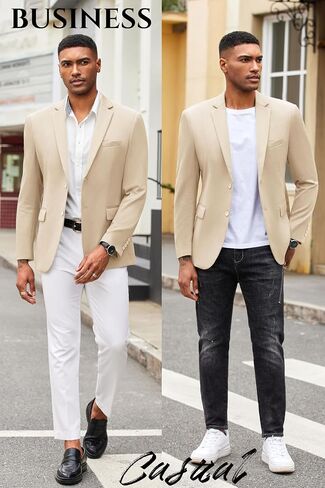 COOFANDY Mens Casual Blazer Slim Fit Suit Jacket Lightweight Knit Sport Coat Two Button Blazer Jacket in Kuwait