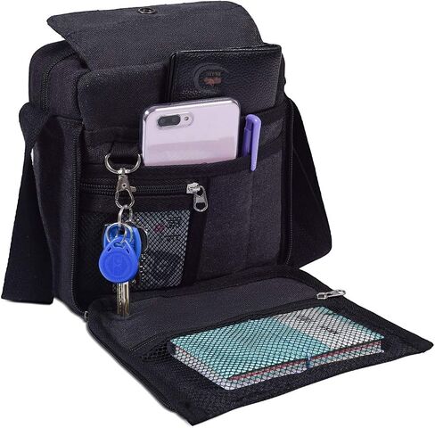 Canvas Small Messenger for Men Women, Mini Crossbody Shoulder Chest Travel Bag, Multi-pocket Purse in Kuwait