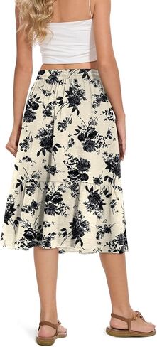 تنورة ميدي للسيدات الصيفية المتدرج المتدرج المرتفعات المرتفعة بخصوصية مع جيوب in Kuwait