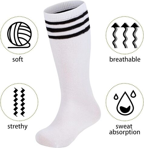 Zando Kids Soccer Socks Baseball Football Softball Socks Cotton Girls Uniform Socks Boys Knee High Socks in Saudi Arabia