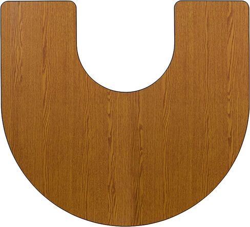 Flash Furniture Wren Mobile 60'W x 66'l Horseshoe Yellow Thermal Thermal Table - ارتفاع الساقين القابلة للتعديل in Kuwait