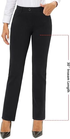 stelle Women Dress Pants الأعمال غير الرسمية ساق مستقيمة 30 "سروال عمل امتداد سحب على بنطلون منتظم مع 4 جيوب in Kuwait