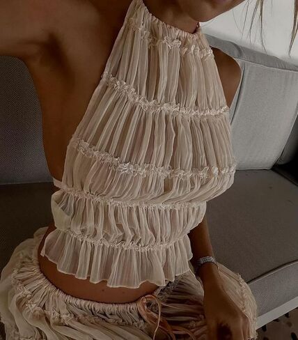 Women Y2K Skirt Set Outfits Strapless Crop Top Bodycon Midi Skirt Dress Sexy 2 Piece Knit Outfits Skirt Summer in Kuwait