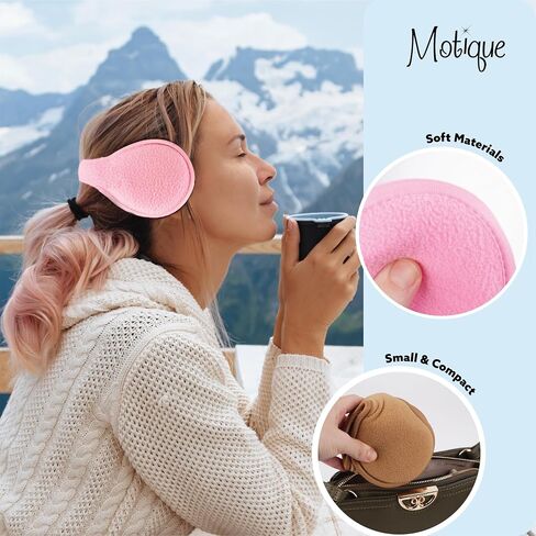 Motique Accessories Adjustable Ear Warmers Men Women Solid Polar Fleece Folding Winter Earmuff in Saudi Arabia