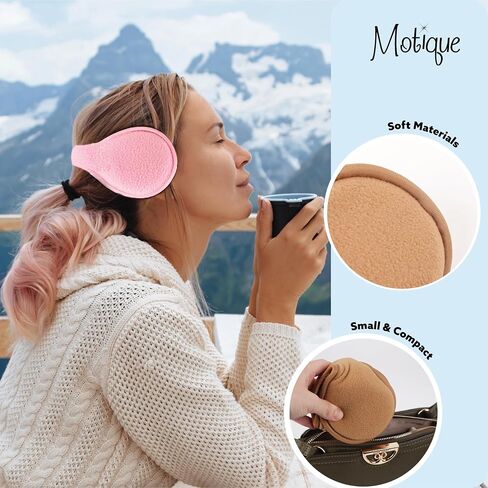 Motique Accessories Adjustable Ear Warmers Men Women Solid Polar Fleece Folding Winter Earmuff in Saudi Arabia