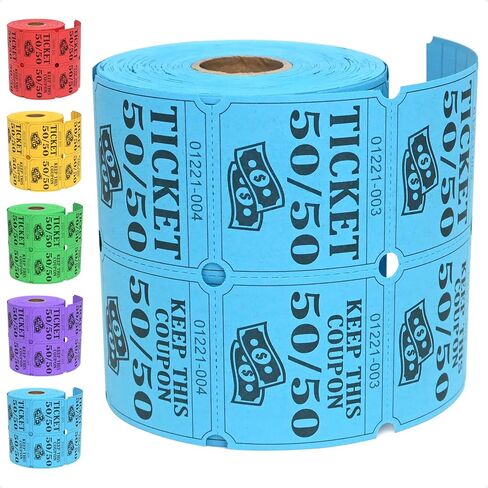 ESSENTIAL 500 Double Roll Raffle Tickets, 50/50 Raffle Cards, Entry Form with Name, Address, Phone & Email for Events, Entry, Class Reward & Door Prize - 5 Color Selection (Yellow) in Kuwait