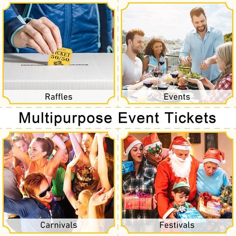 ESSENTIAL 500 Double Roll Raffle Tickets, 50/50 Raffle Cards, Entry Form with Name, Address, Phone & Email for Events, Entry, Class Reward & Door Prize - 5 Color Selection (Yellow) in Kuwait