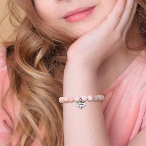 Sereney Birthday Gifts for Girls, Beaded Bracelets as 1 3 4 5 6 7 8 9 10 11 Year Old Birthday Gift, Adjustable Stone Pearl Bracelet as Happy Birthday Gifts for Daughter Granddaughter Niece Girls in Saudi Arabia