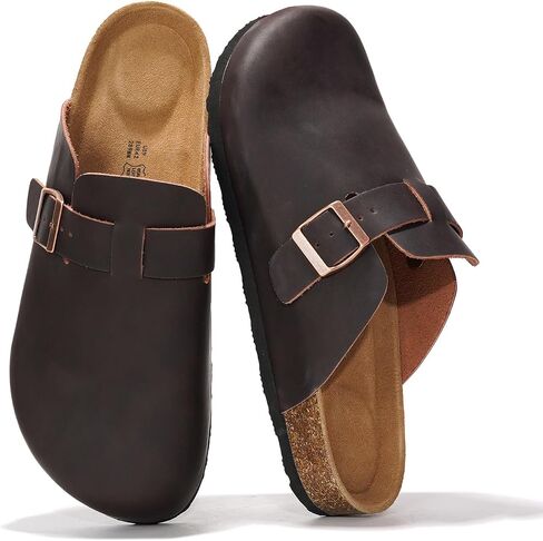Project Cloud Mens Clogs - قبضات رغوة جلدية حقيقية للحبوب للرجال لدعم القدمين - بغال منصة غير قابلة للانزلاق (بروكلين) in Kuwait