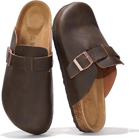 Project Cloud Mens Clogs - قبضات رغوة جلدية حقيقية للحبوب للرجال لدعم القدمين - بغال منصة غير قابلة للانزلاق (بروكلين) in Kuwait